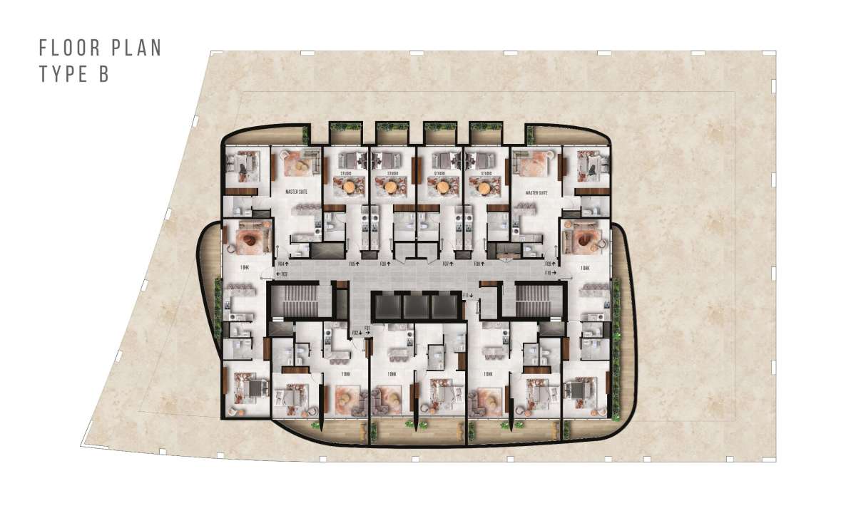 TYPE B - TYPICAL FLOOR PLAN